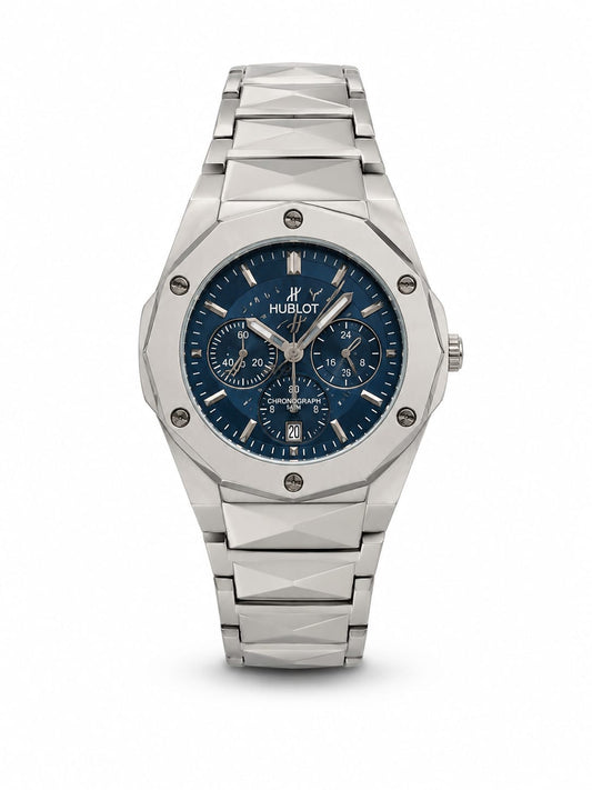 Luxury Blue Chronograph Steel Watch