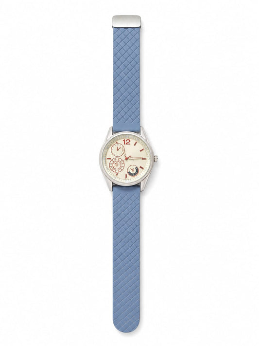 Blue Leather Chronograph Watch