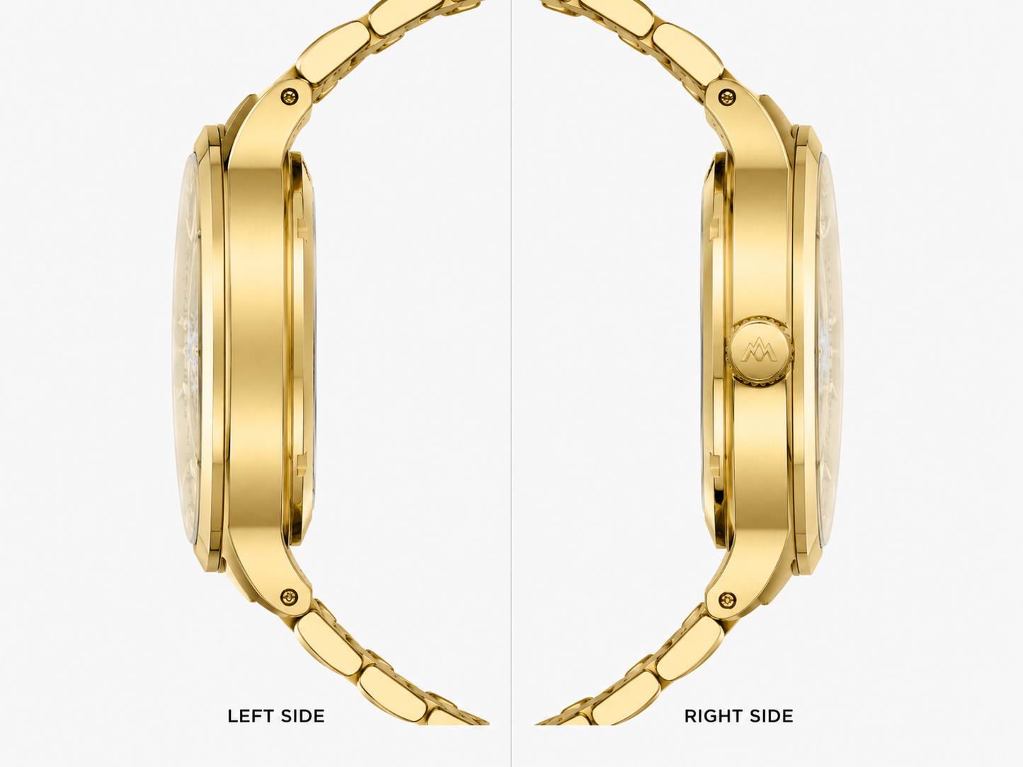 TIMAS Gold Skeleton Automatic Watch