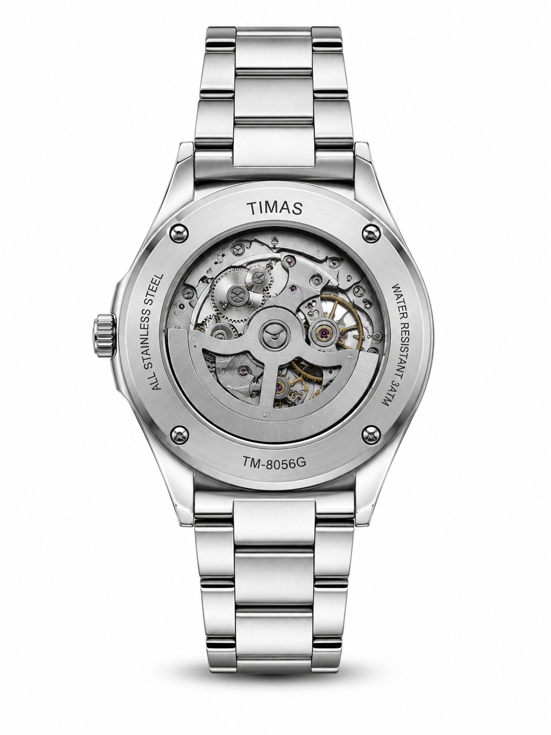 TIMAS Black Dial Steel Watch