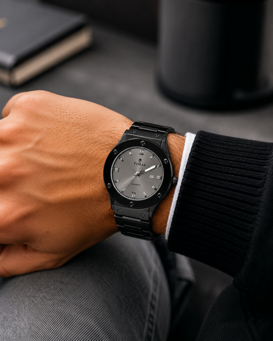 TIMAS Grey Dial Bezel Watch