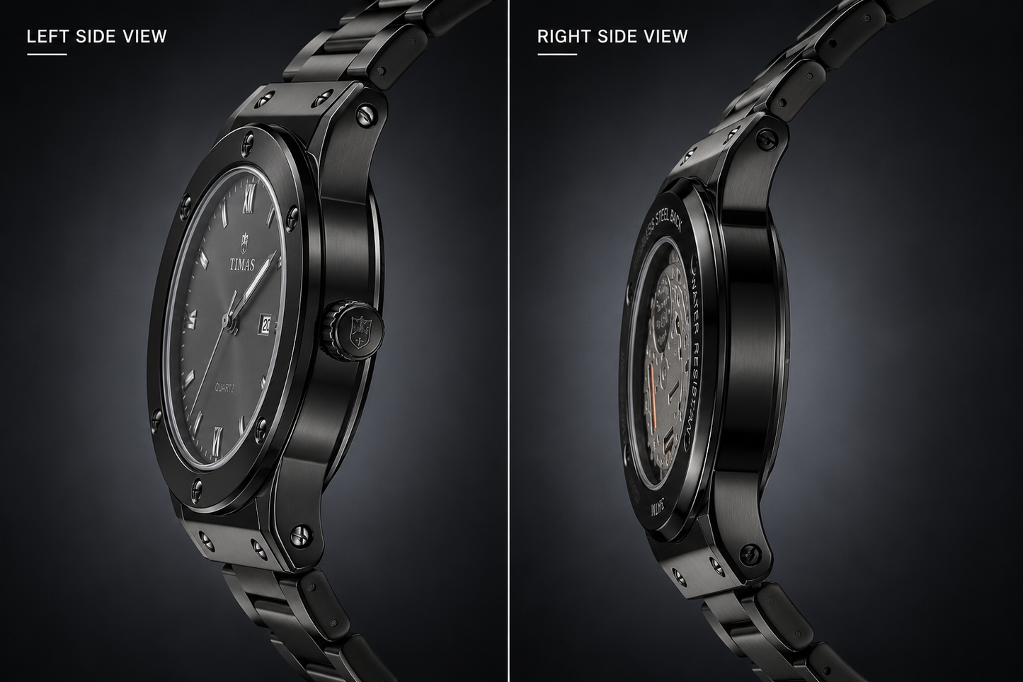 TIMAS Grey Dial Bezel Watch