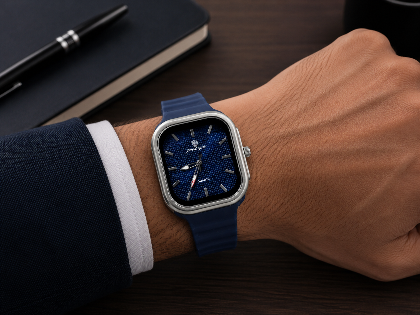 Navy Blue Sport Square Watch
