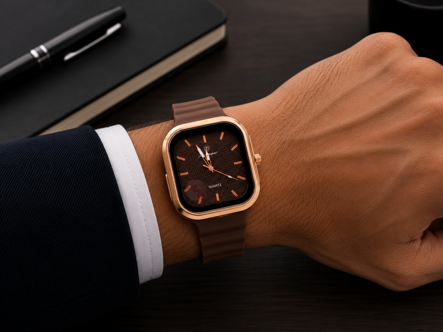 Cocoa Brown Square Watch