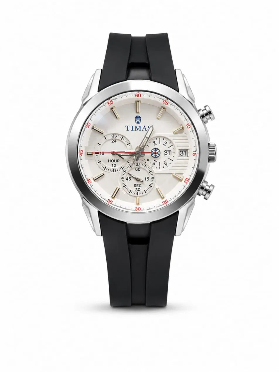 TIMAS White Chronograph Sports Watch