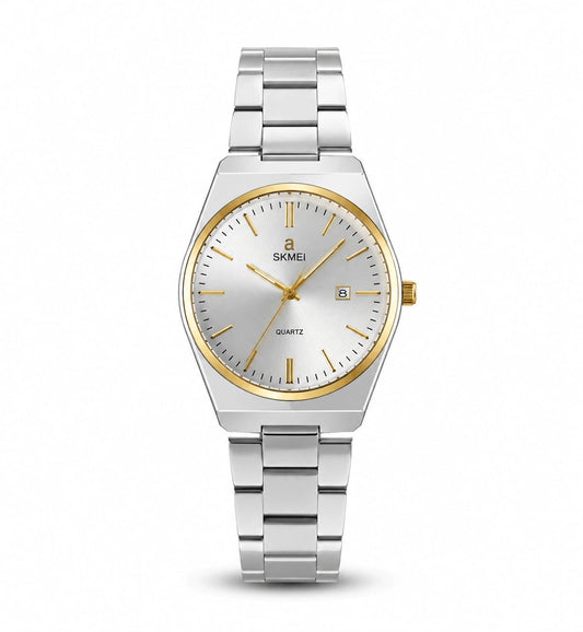 Silver Gold Accent Quartz Watch