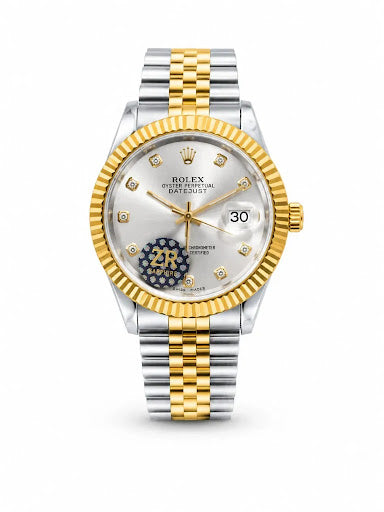Royal Oyster Datejust Classic Two-Tone Watch – Diamond Silver Dial
