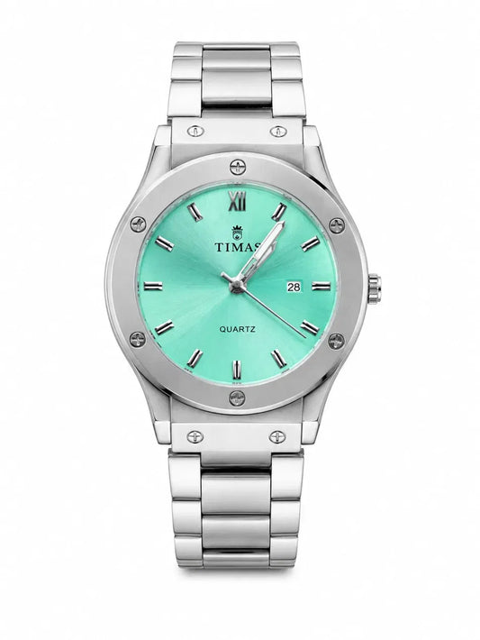 TIMAS Mint Green Sunburst Steel Watch – Quartz
