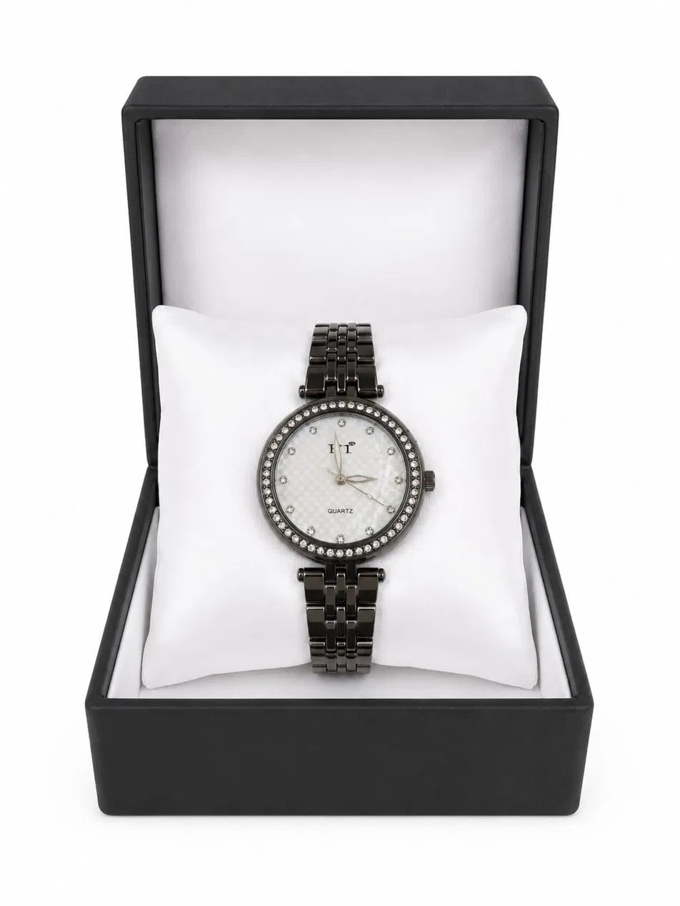 FT Forever Times Black Crystal Bezel Watch