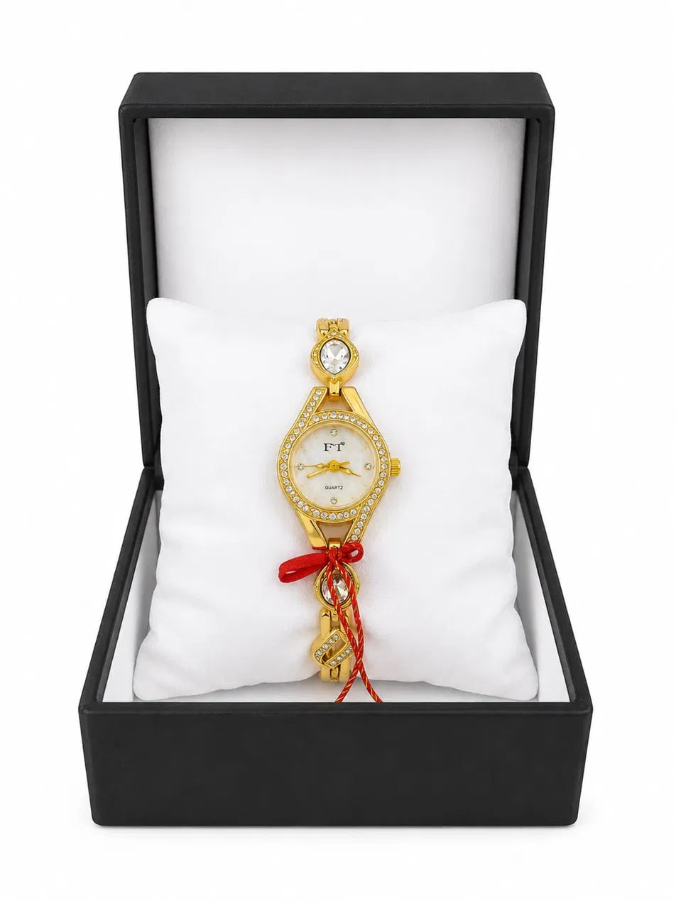 FT Forever Times Gold Crystal Bracelet Watch