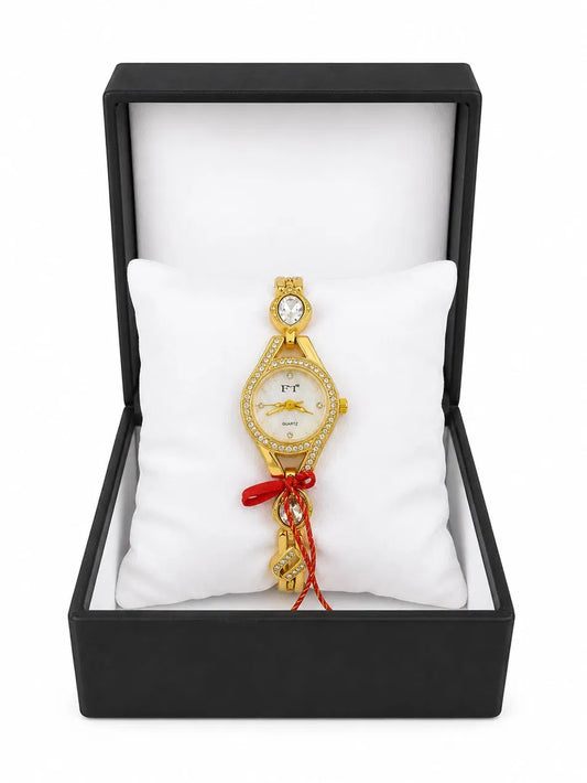 FT Forever Times Gold Crystal Bracelet Watch