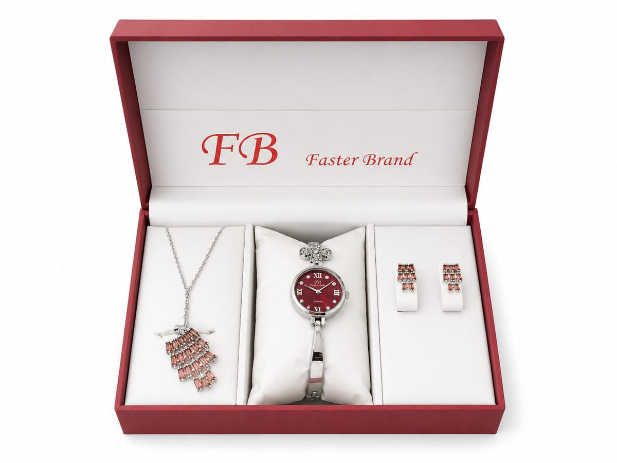 Rose Gold Watch & Jewelry Gift Set