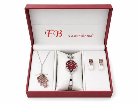 Rose Gold Watch & Jewelry Gift Set